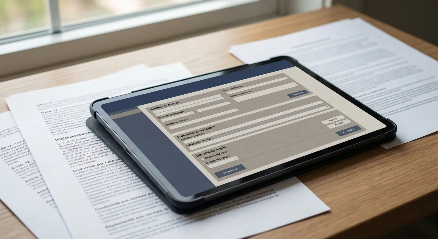 Documents officiels et tablette affichant réglementation des paris en France