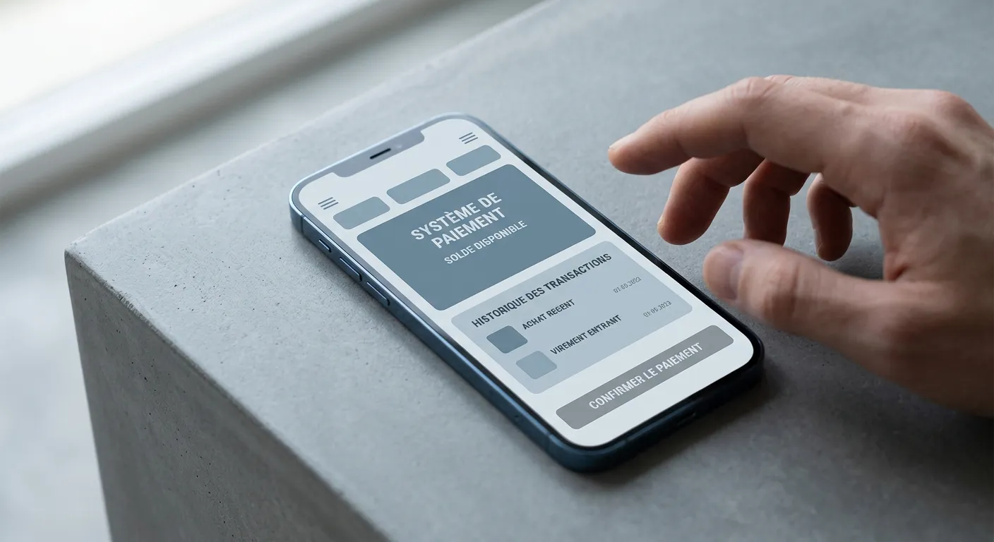 Interface de paiement mobile et système de transaction électronique