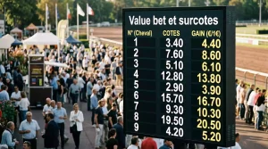 Tableau des rapports probables PMU affiche avant une course hippique